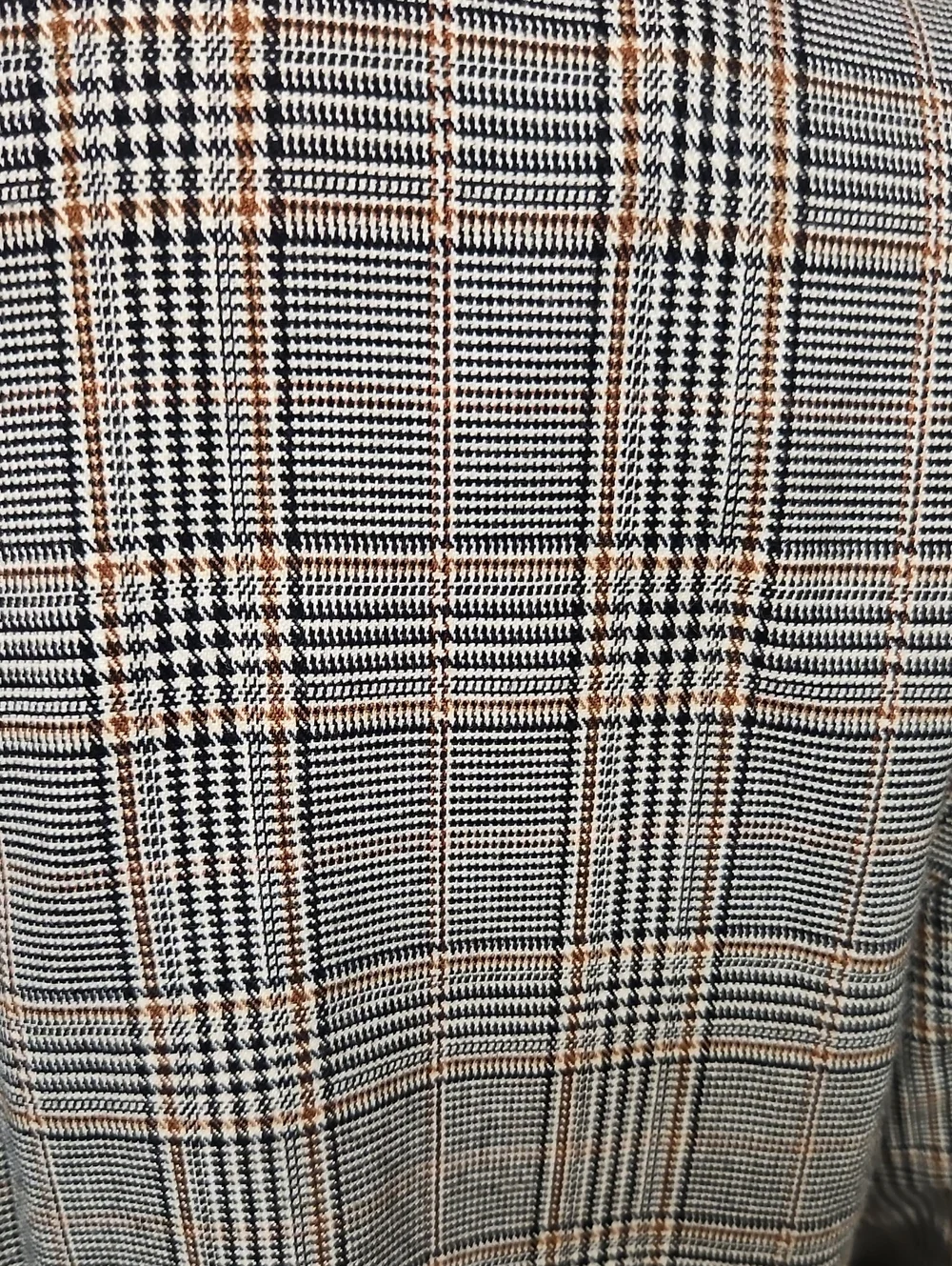 Free People Fall Autumn Plaid Shawl Collar Blazer with Black Trim